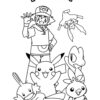 Ash and his pokemon - Pokemon coloring page