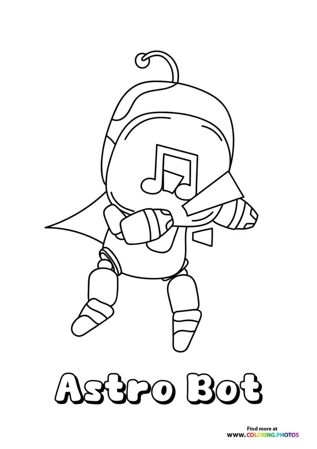 Astro Bot singing - Coloring Pages for kids