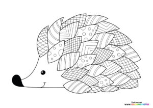 Autumn Hedgehog coloring page
