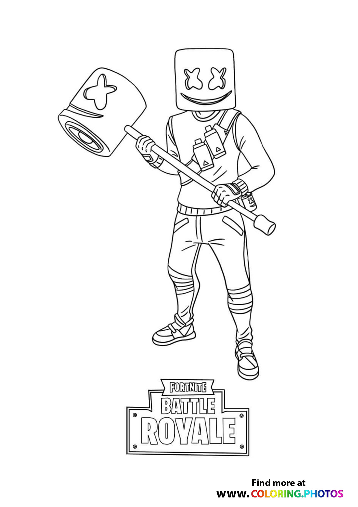 Fortnite Awesome Marshmello   Coloring Pages for kids