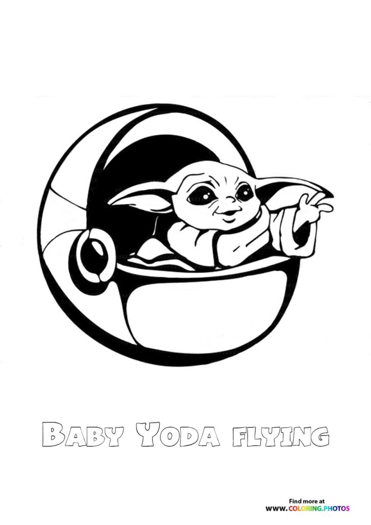 Baby Yoda from Mandalorian Free printable Coloring Pages for kids
