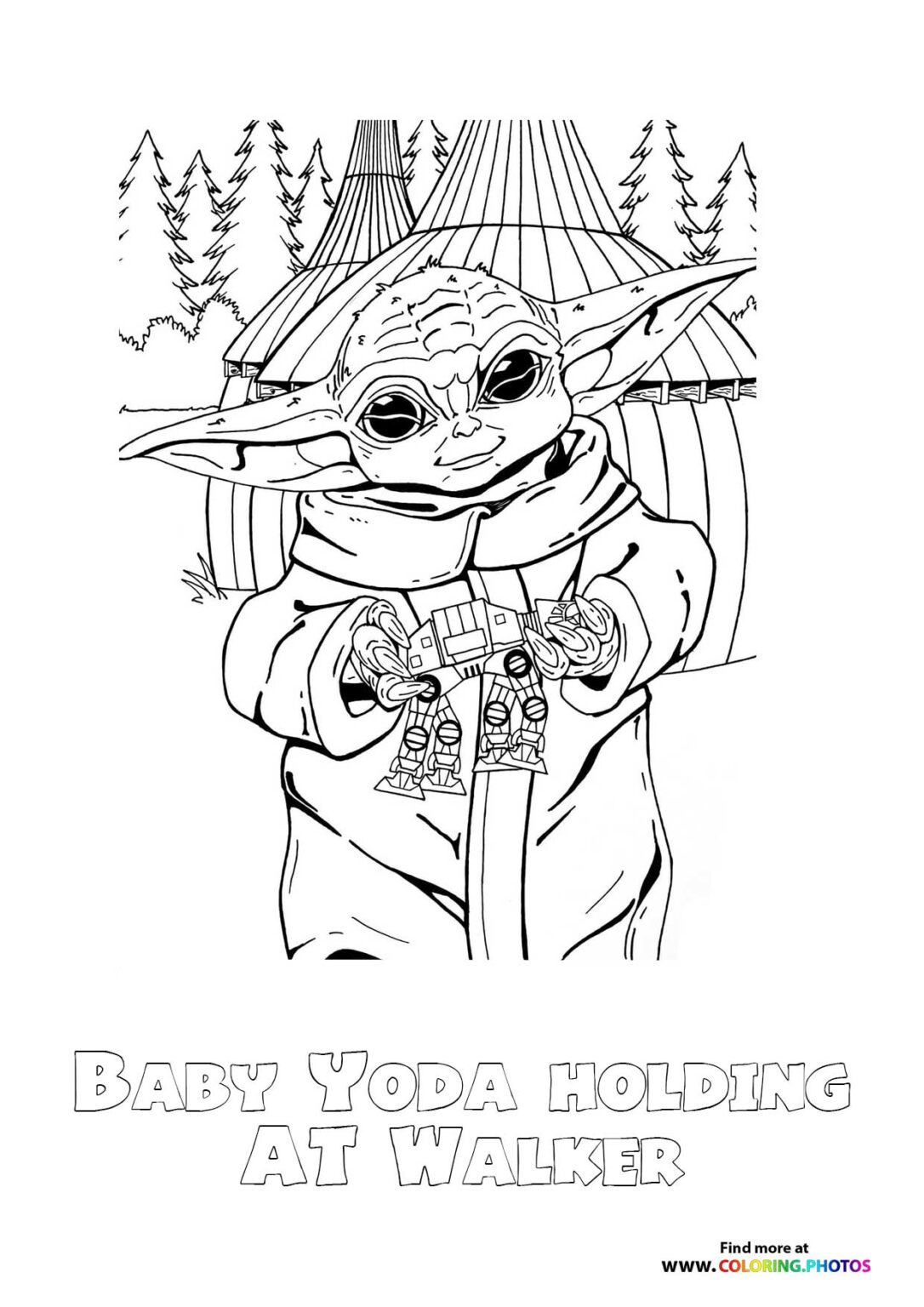 Baby Yoda from Mandalorian - Free printable Coloring Pages for kids