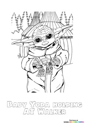 Baby Yoda with a AT AT Walker