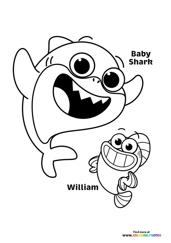 Baby Shark - Coloring Pages for kids | 100% free print or download
