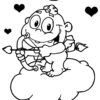 Baby Cupid for Valentines day coloring page