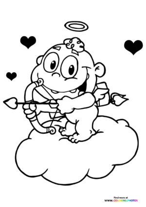 Baby Cupid for Valentines day coloring page