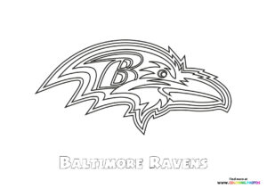 Baltimore Ravens NFL logo coloring page