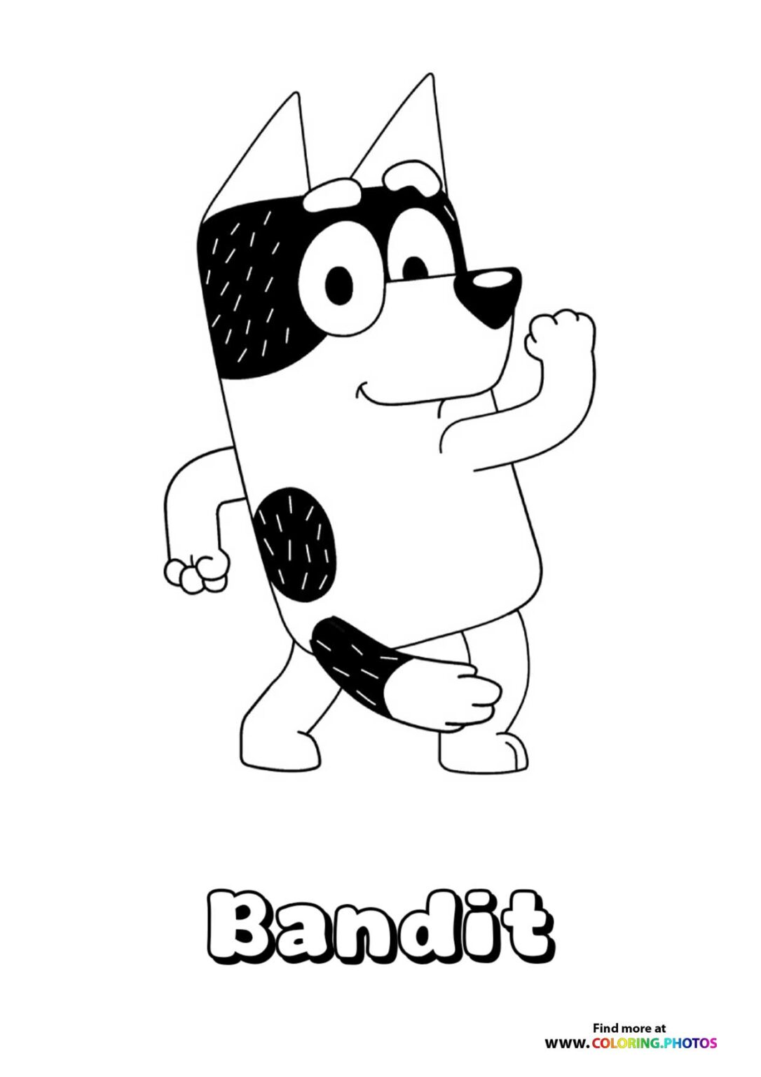 Muffin from Bluey Coloring Pages - Bandit From Bluey Coloring Page 1086x1536 