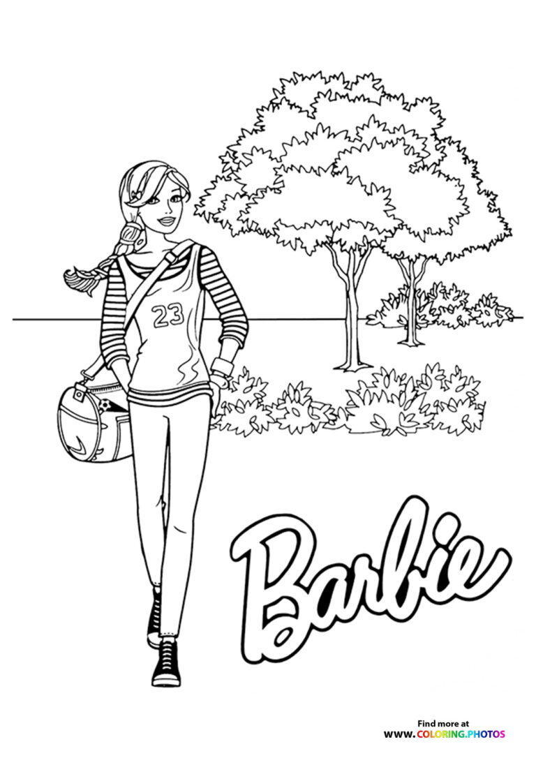 Barbie in nature - Coloring Pages for kids