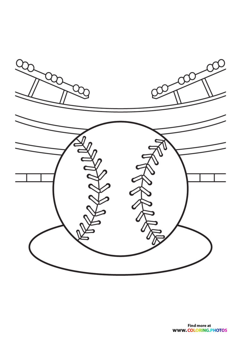 Baseball Coloring Pages for kids - Baseball In Stadium Coloring Page 768x1086 