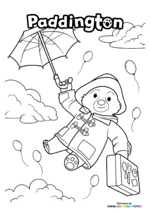 Bear Paddington flying in