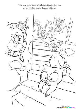 Bear cubs from Brave coloring page