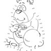 Bear eating honey dot the dots worksheet