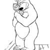 Bear hugging Masha coloring page
