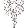 Shiny birthday ballons coloring page