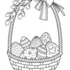 Beautiful Easter basket coloring page
