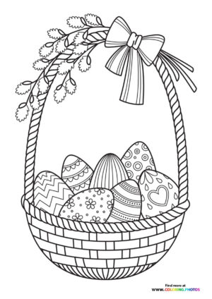 Beautiful Easter basket coloring page