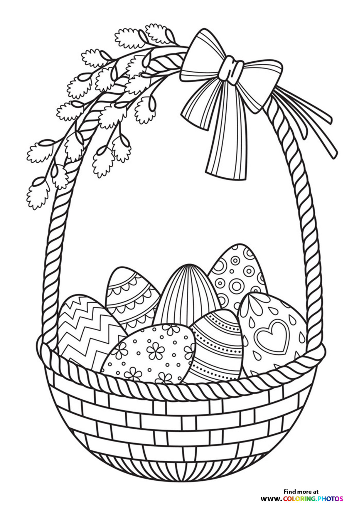 Easter baskets - Coloring Pages for kids | Free and easy print or download
