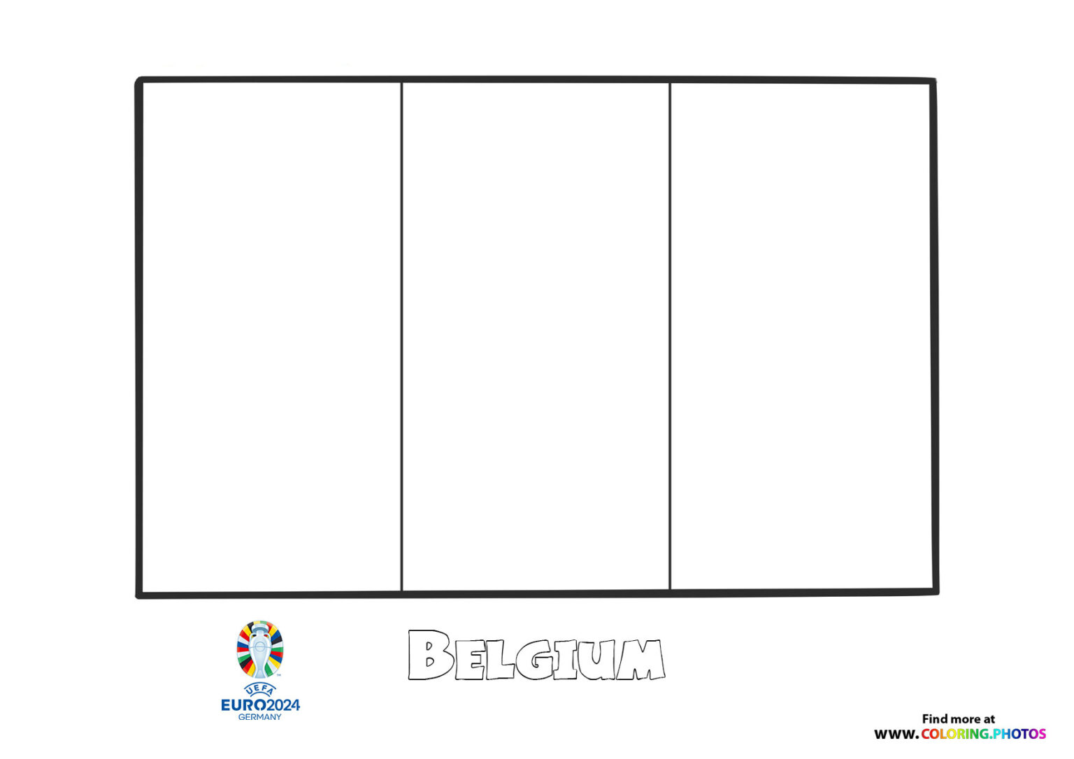 Belgium flag Euro 2024 Coloring Pages for kids