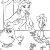 Princess Belle playing with friends coloring page