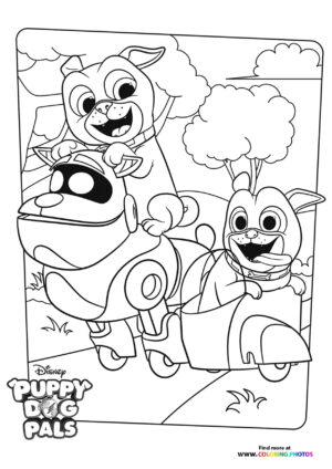 Bingo, Rolly and A.R.F coloring page