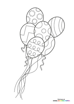 Birthday ballons coloring page