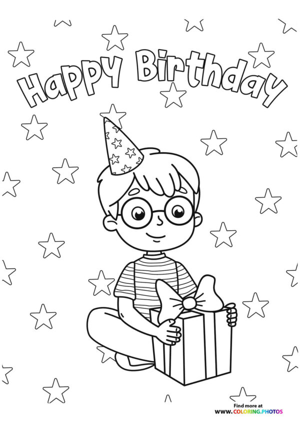 Birthday boy - Coloring Pages for kids | Free and easy print or download
