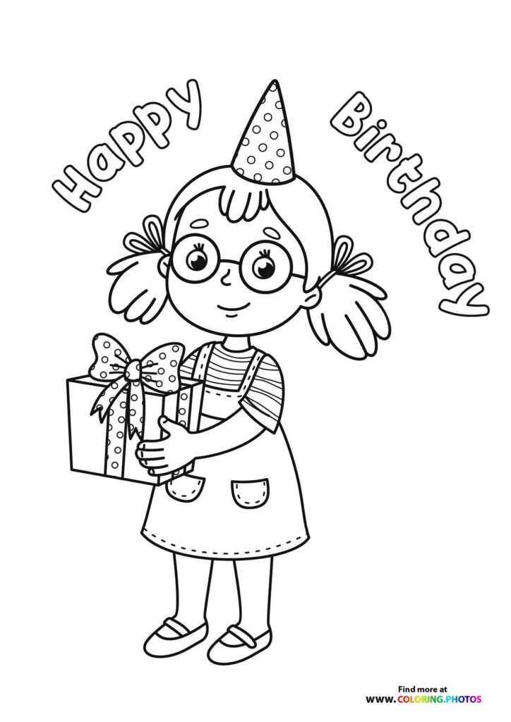Happy Birthday - Coloring Pages for kids | Free and easy print or download
