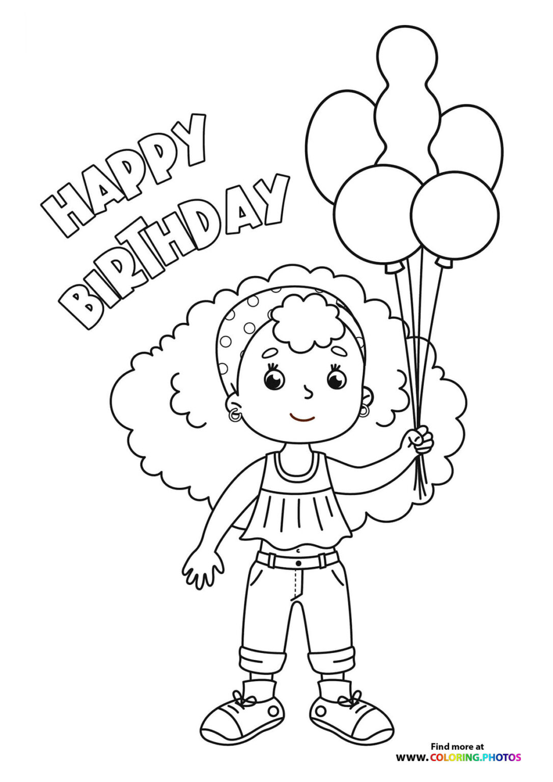 Birthday girls - Coloring Pages for kids | Free print or download