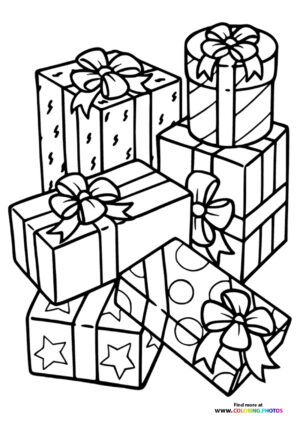 Birthday presents coloring page
