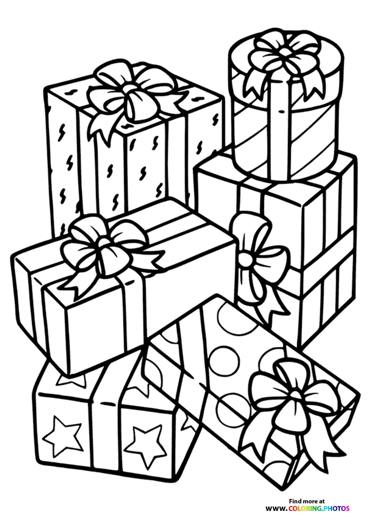 Presents Coloring Page | Super Simple