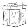 Birthday present with stars coloring page