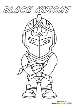 Tiny Black Knight - Fortnite coloring page