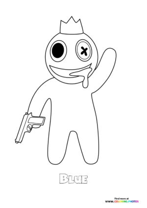 Blue holding gun Rainbow Friends
