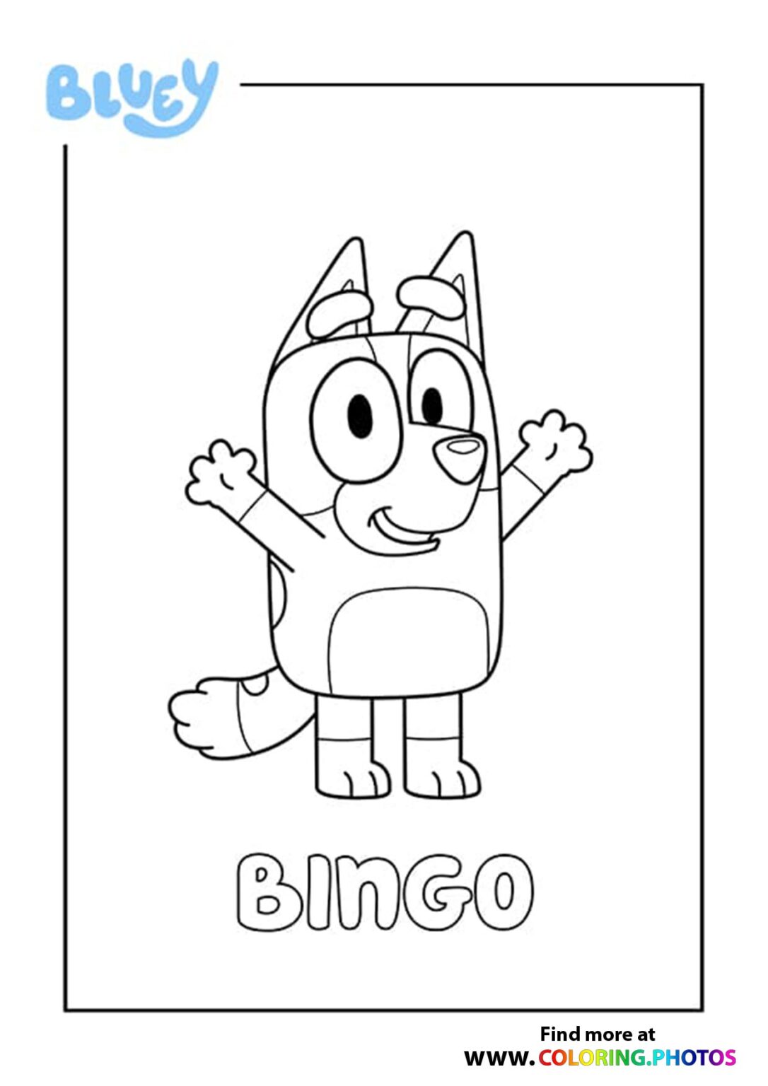 Bluey Bingo Coloring Page 1086x1536 