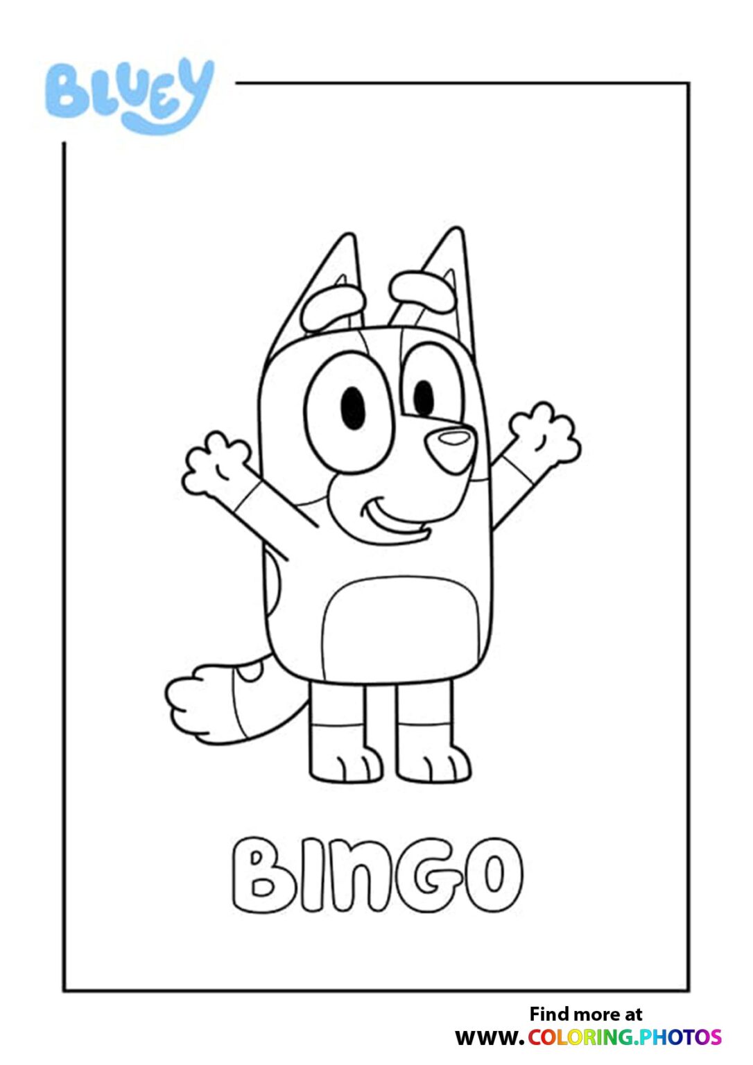 Printable Bluey And Bingo Colouring Pages Minimalist Blank Printable
