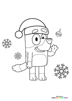 Bluey on Christmas Day coloring page