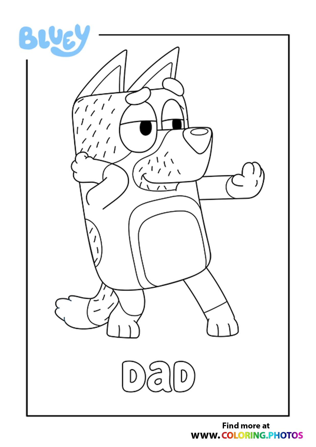 Bluey Dad Coloring Pages for kids