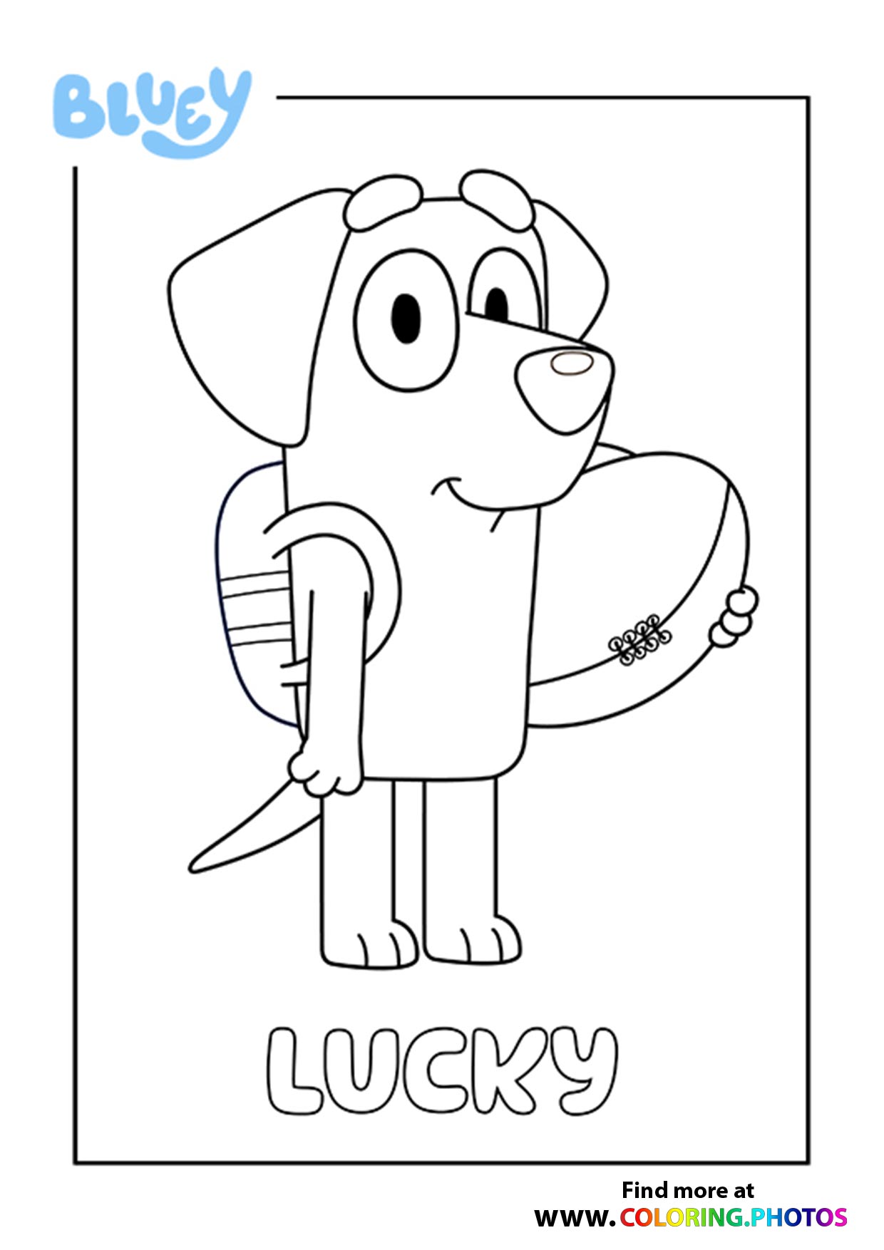 Bluey Lucky   Coloring Pages for kids