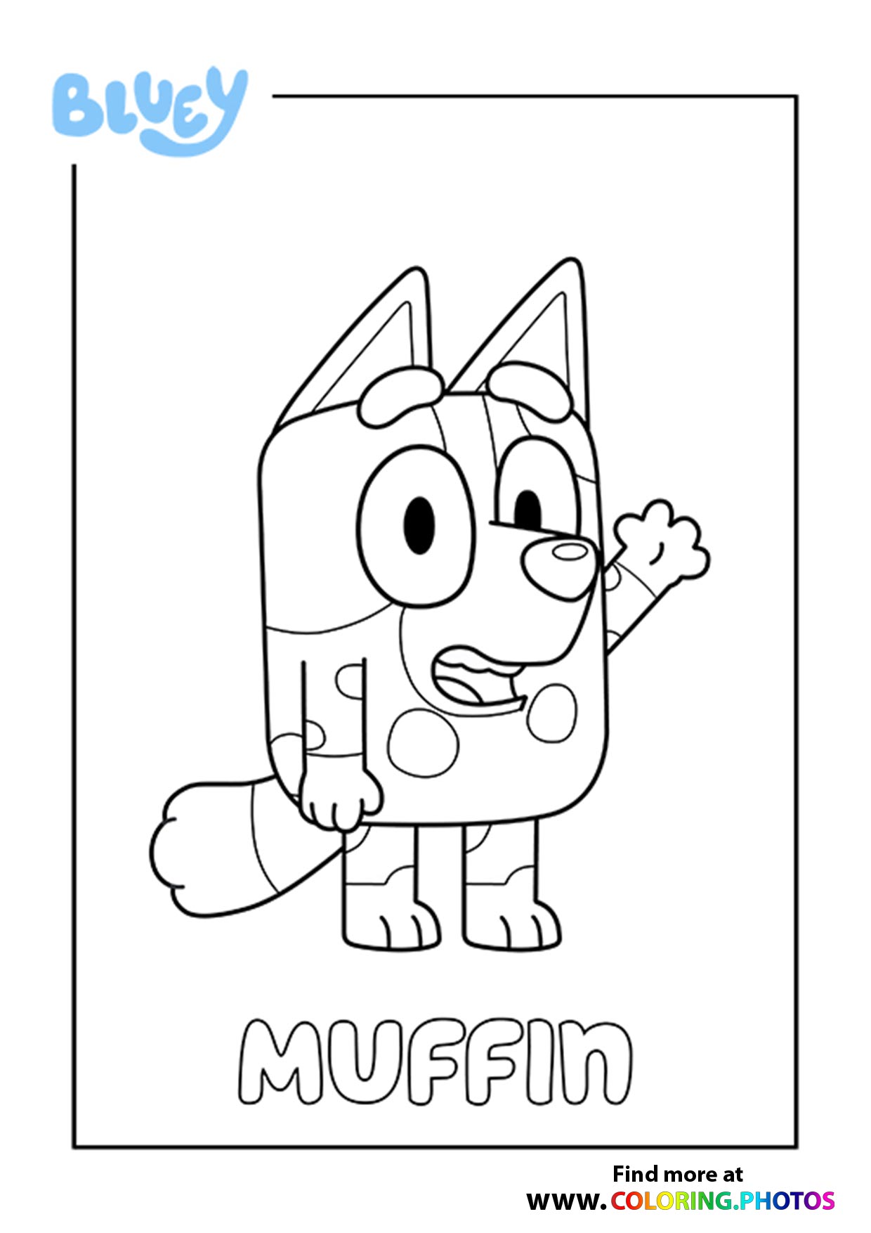 Bluey Muffin   Coloring Pages for kids