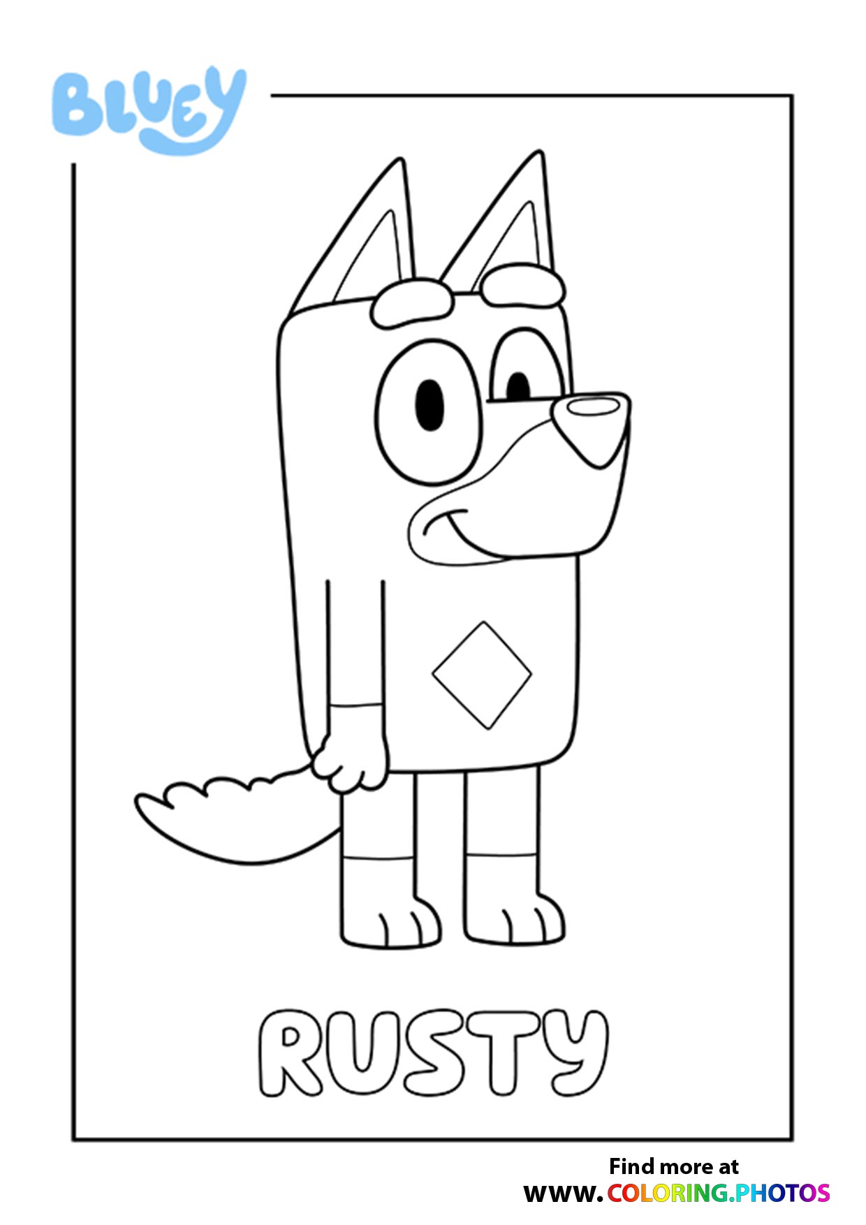 Bluey Rusty   Coloring Pages for kids