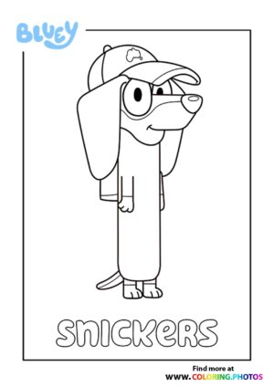 Bluey Snickers coloring page