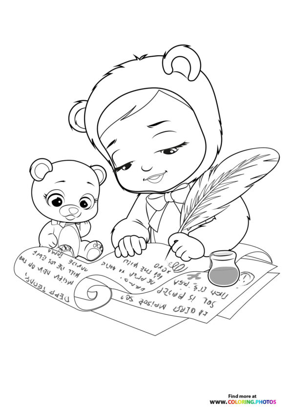 Bonnie writing - Cry Babies coloring page