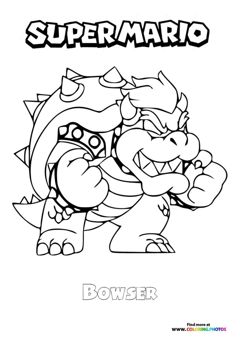 Bowser from Super Mario - Coloring Page