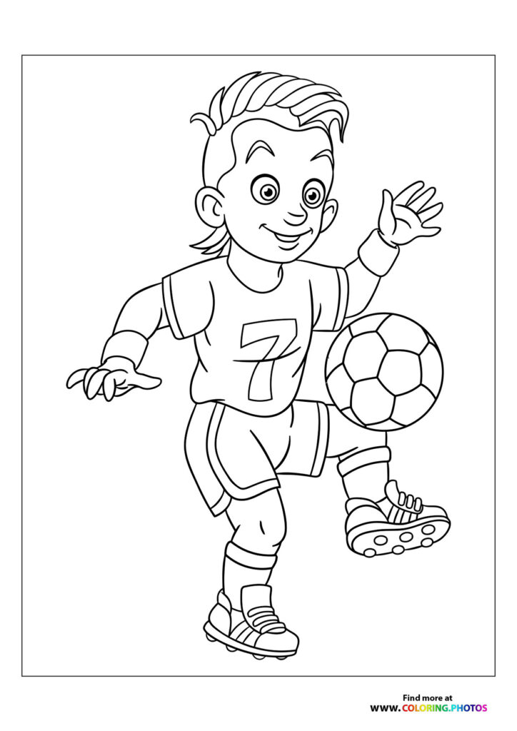 Young Soccer Player Number Seven