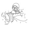 Boy flying dot the dots worksheet