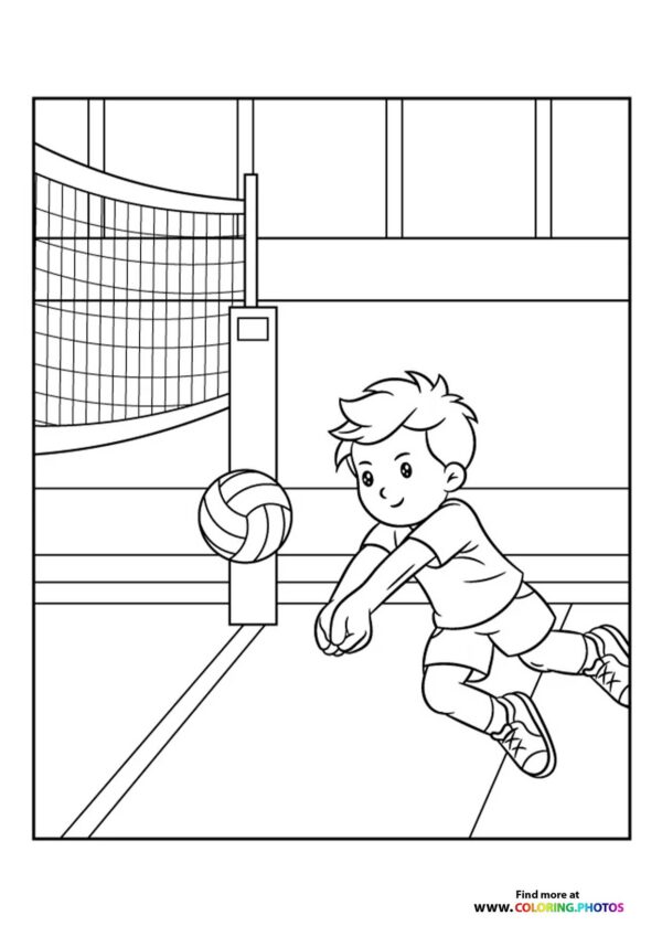 Boy playing volleyball