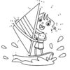 Boy sailing dot the dots worksheet