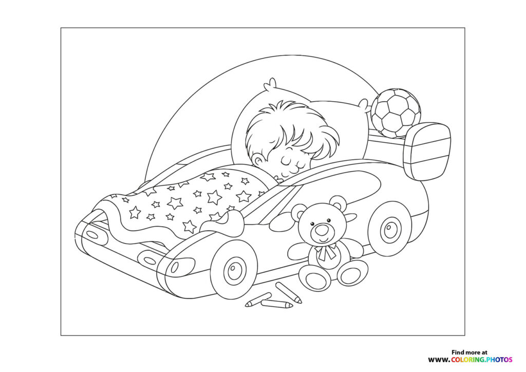 Child Sleeping in Car with Soccer Ball