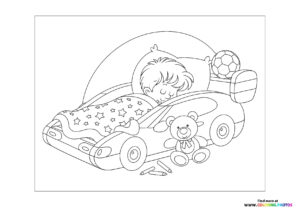 Boy sleeping with football